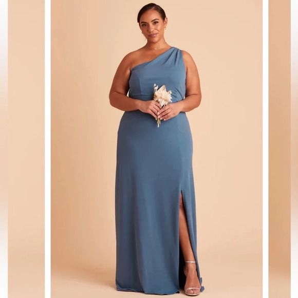 Birdy Grey Blue Twilight Crepe Kira Bridesmaid Dress, Women’s Size 2X - Picture 1 of 7
